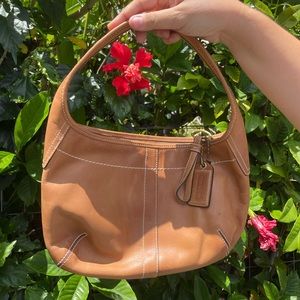 Vintage Coach Brown Leather Shoulder Bag